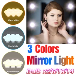 Lampe de coiffeuse USB 5V, ampoule Led Hollywood pour miroir de vanité, variable 8W 12W 16W 20W, 3 Modes de couleurs, lampe pour salle de bain 
