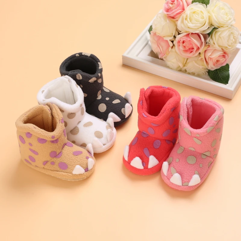 

VALEN SINA Baby Boy Girl Shoes First Walker Winter Infants Warm Shoes Cute Little Monster Warm Boots With Soft Sole