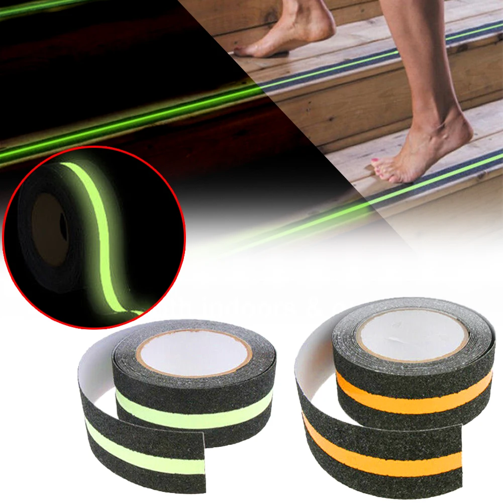 

Luminous Anti Slip Tape 5M Floor Safety Non Skid Tape Adhesive Stickers High Grip for Highlighting Stair Nosings Dangerous Step