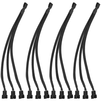 

4 Pcs PWM Fan Splitter Cable,Fan Adapter Cable Connector 4 Pin 1 to 3 Converter Y Shaped Splitter, for Computer PC Fan