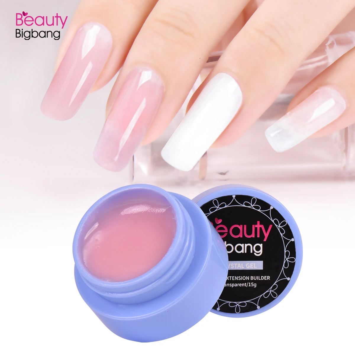 BEAUTYBIGBANG 15 г наращивание ногтей гелевые Типсы для ногтей клей для наращивания ногтей кристалл желе для дизайна ногтей УФ/светодиодный строительный гель самодельное удлинение