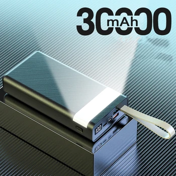 휴대용 고속 충전 파워 뱅크, 외부 배터리 충전기, 아이폰 13, 샤오미 미, 30000 mAh