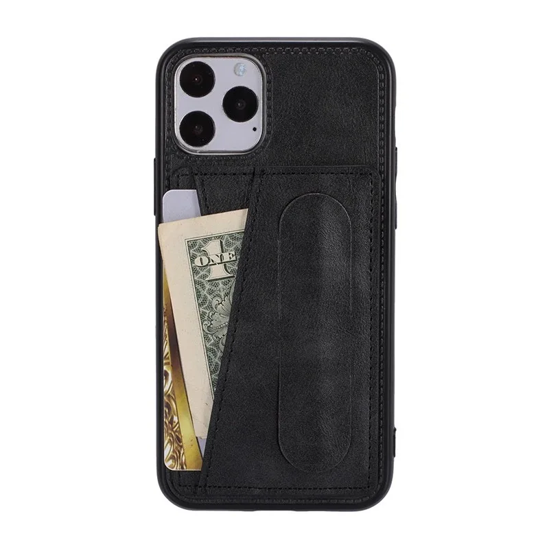 

Phone Leather Case Inserting Cards Cover Spring Support Apple for Iphone 6 7 8 X XR XS Max Pro 11 12 Plus Mini Protection