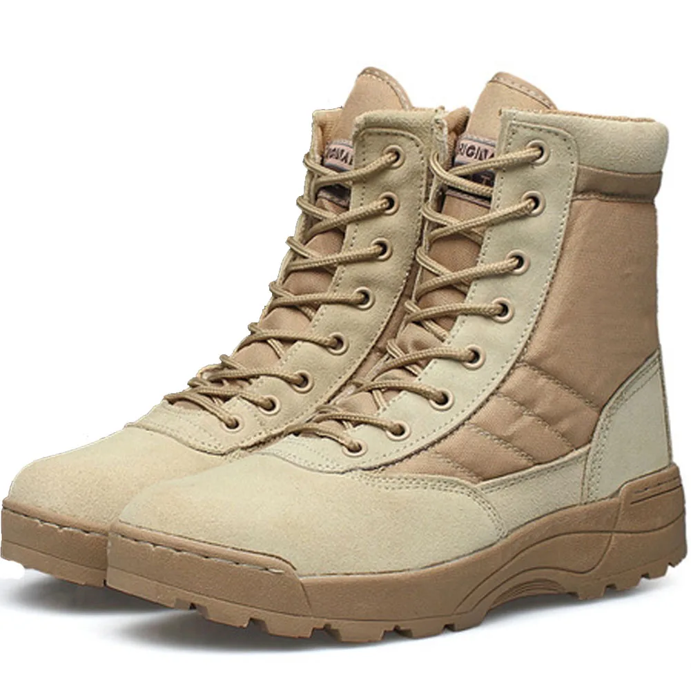 High top sandy Мужские тактические военные ботинки для пустыни; Мужская Рабочая безопасная обувь; армейские ботинки; военные тактические ботинки; Zapatos; армейские ботинки - Цвет: High top sandy