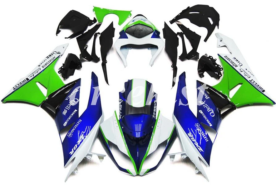 

Injection Mold New ABS Full Fairings kit Fit for Kawasaki Ninja ZX6R 2009 2010 2011 2012 ZX-6R 09 10 11 12 Body set Green blue