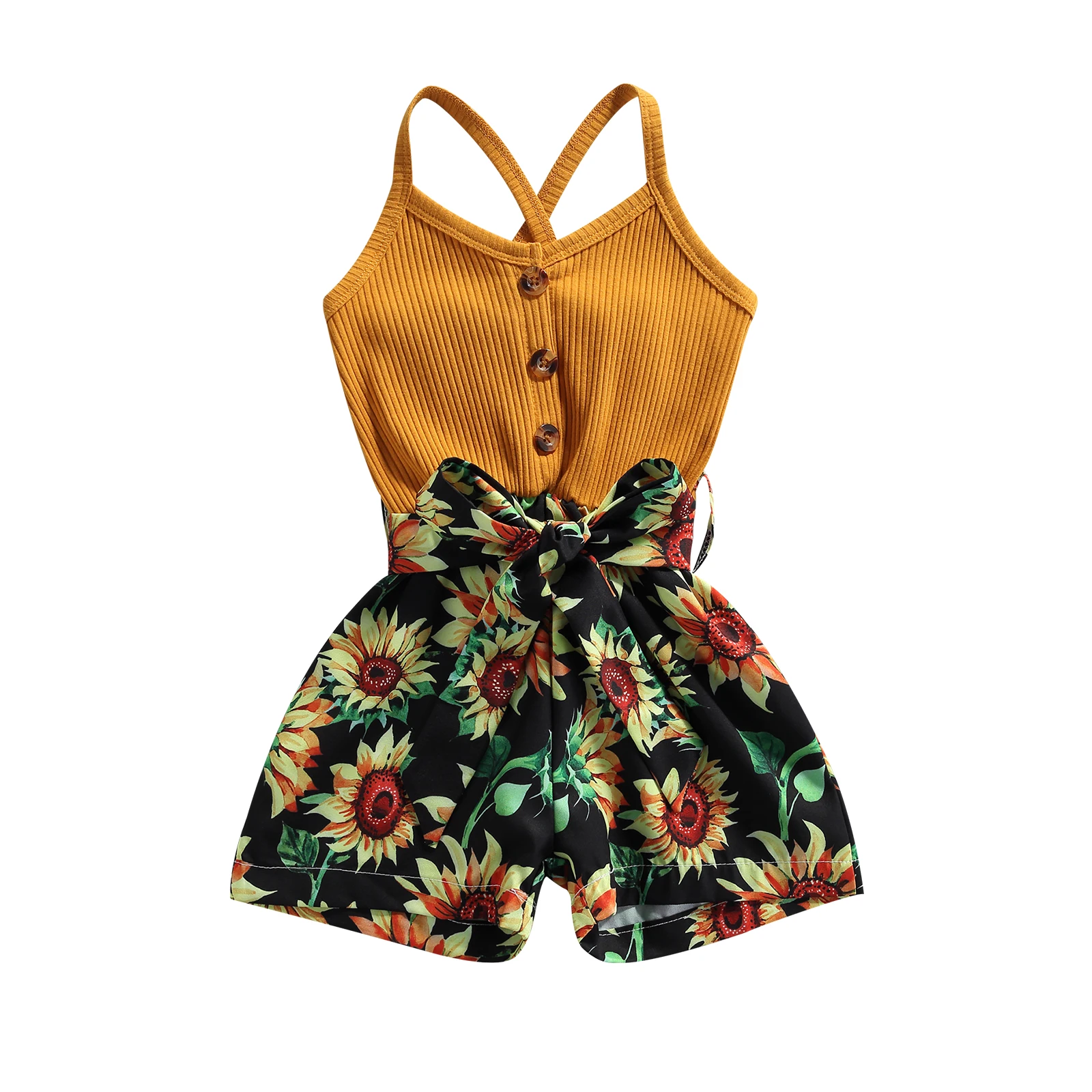 Newborn Baby Romper Toddler Girl Short Jumpsuit Strap Sleeveless Bodysuit Shorts Overall Summer Outfits Set Bebies - Цена: 1 081,11 руб.