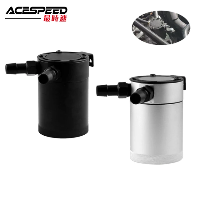 Universal Oil Catch Can Compact Baffled 2Port Aluminum Reservoir Oil Catch  Tank Fuel Tank Parts Two hole breathable Kettle 400ml - AliExpress