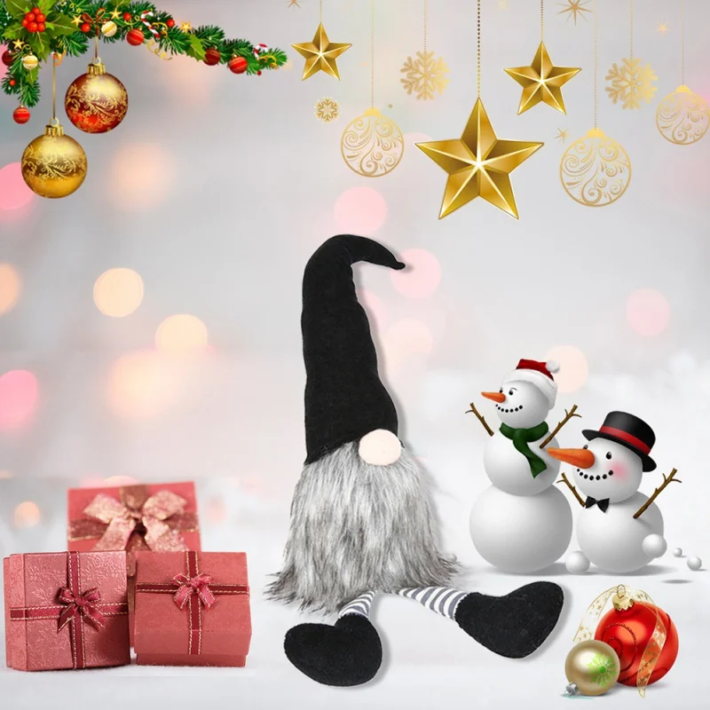 Шведский Рождественский Санта-Клаус Tomte сидя Длинная с капюшоном гном плюшевые куклы сделанное вручную украшение для дома коллекционные куклы Настольный орнамент бла