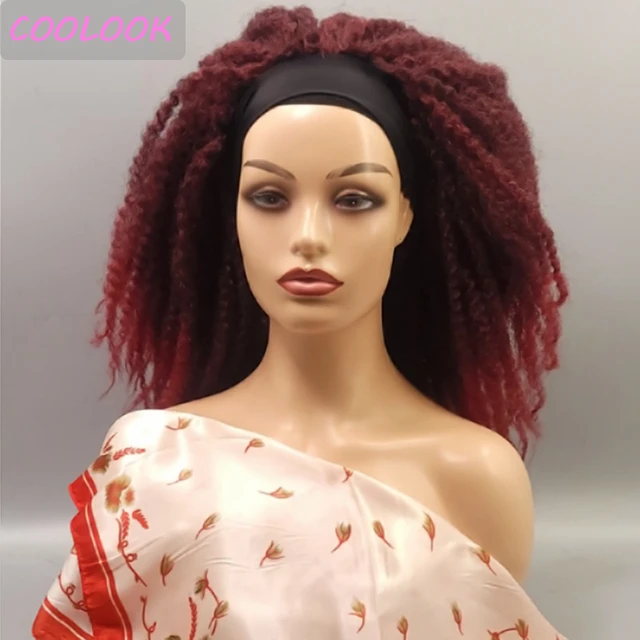 Blonde Long Double Braided Synthetic Machine Wig Ombre Red Heat