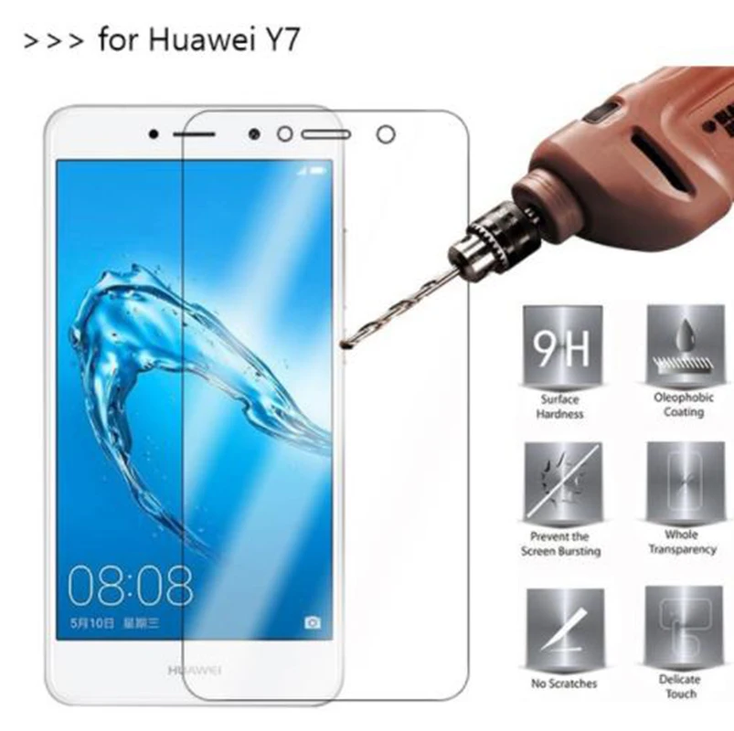 

9H Tempered Glass for Huawei Y7 2017 5.5" TRT-LX1 TRT-L21A TRT-L21X TRT-LX3 Protective Film Screen Protector cover