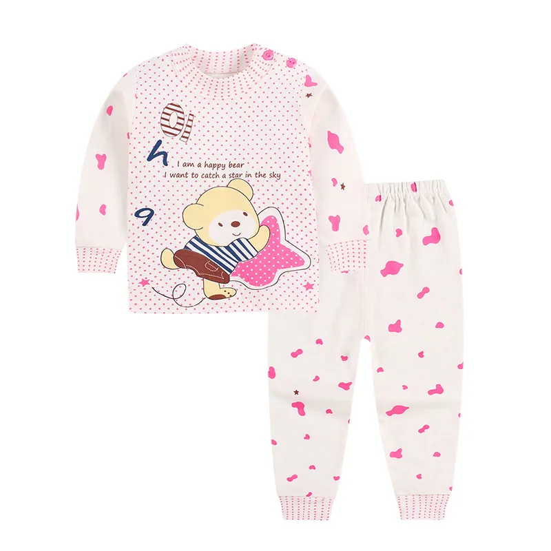 Комплекты пижам для маленьких детей осенний костюм для сна для мальчиков рождественские пижамы для маленьких девочек топы с длинными рукавами+ штаны, 2 предмета, одежда для детей - Цвет: S-05