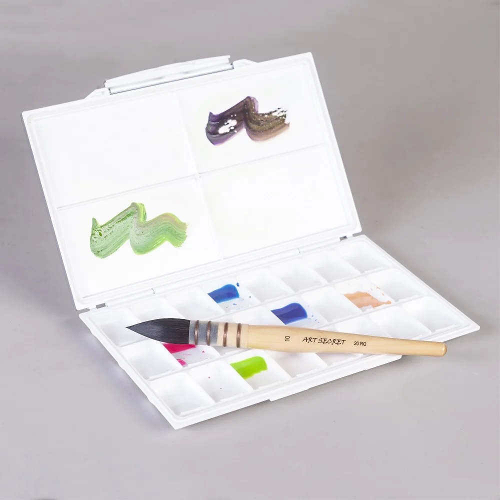 24 Grid Moisturizing Watercolor ABS Palette Foldable Travel Paint Box color palette,watercolor palette