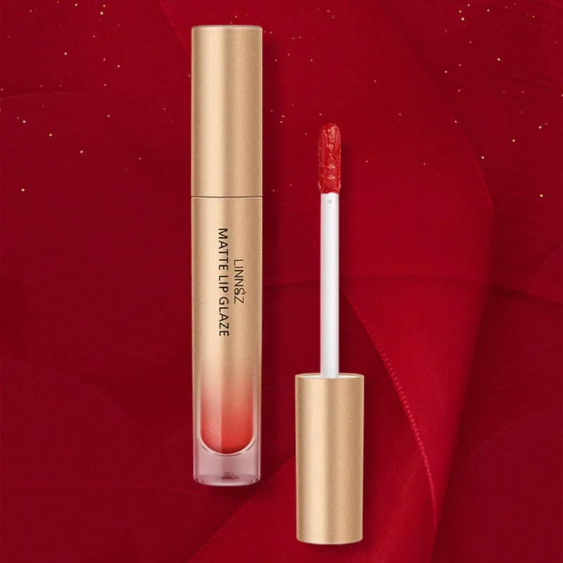 Small Gold Diamond Lip Glaze Sexy Red Lip Gloss Moisturizing Waterproof Long-lasting Liquid Lipstick