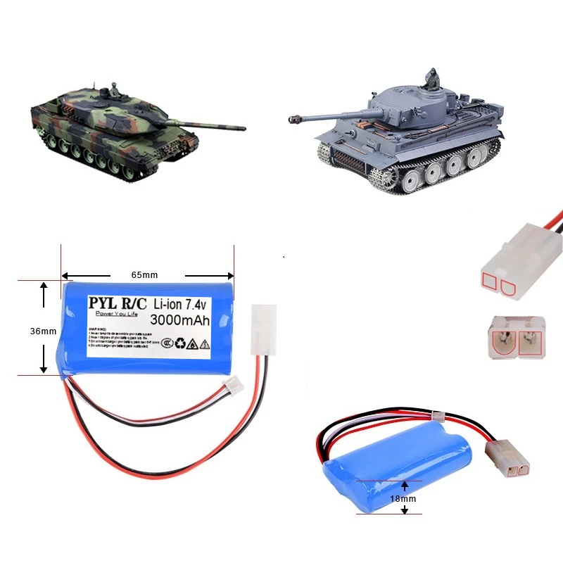 (L6.2 2P) Улучшенный Аккумулятор 7 4 в 3000 мАч для HengLong HL3818 1 3889 3809 3816 3819 3838 RC Tank toy 2800