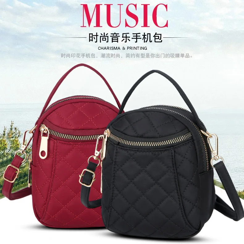 

Baigou 2019 New Style Fashion Rhombus Music Women's Mobile Phone Change Small Cloth Bag Mom Travel Bag