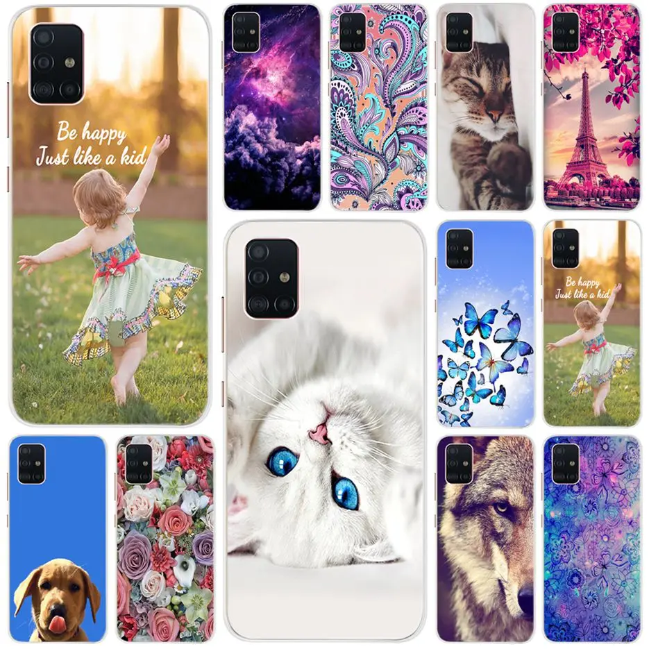 Colorful Flower Case For Samsung Galaxy A51 A 51 Cover Fundas SM-A515F A515 Full Soft Slim Coque 6.5' | Мобильные телефоны и