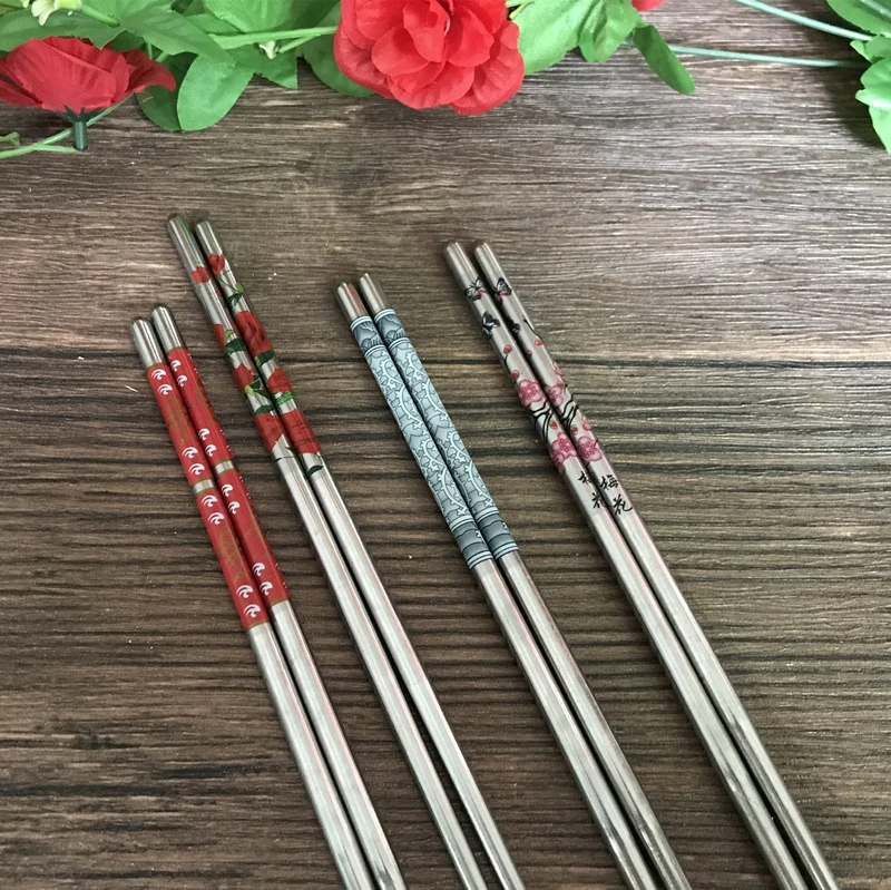 Stainless Steel Chopstick Metal Chopsticks Anti-Scald Practical Home Non-Slip 