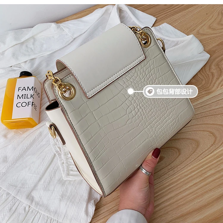 Elegant Female Crocodile pattern Tote bag New High Quality PU Leather Women's Designer Handbag Chain Shoulder Messenger Bag