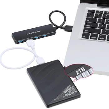 

ABS 4 Ports Lightweight USB 3.0 Hub Compact Ultra Thin Laptop Splitter Mobile Accessories Converter Adapter Power High Speed