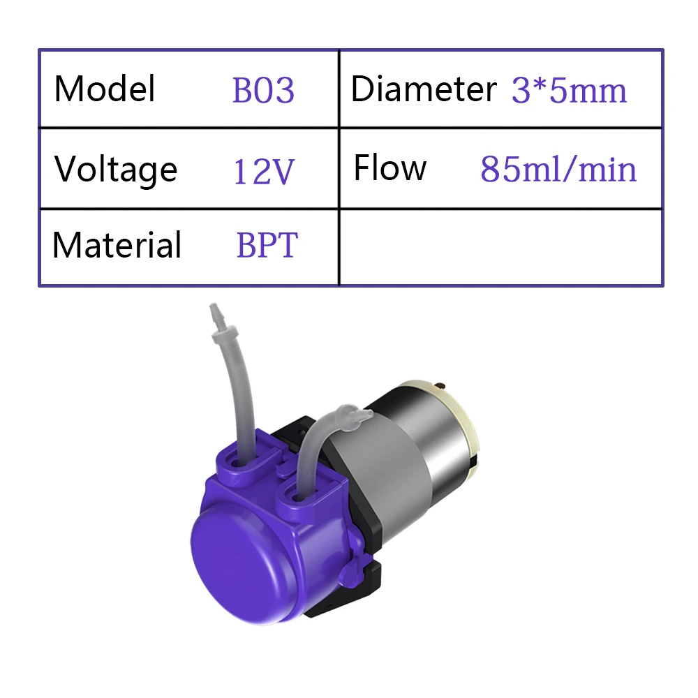 Peristaltic Self Prime MicroMini Quick Change Tube Pump 12 VDC 400 mL/min PMP250 