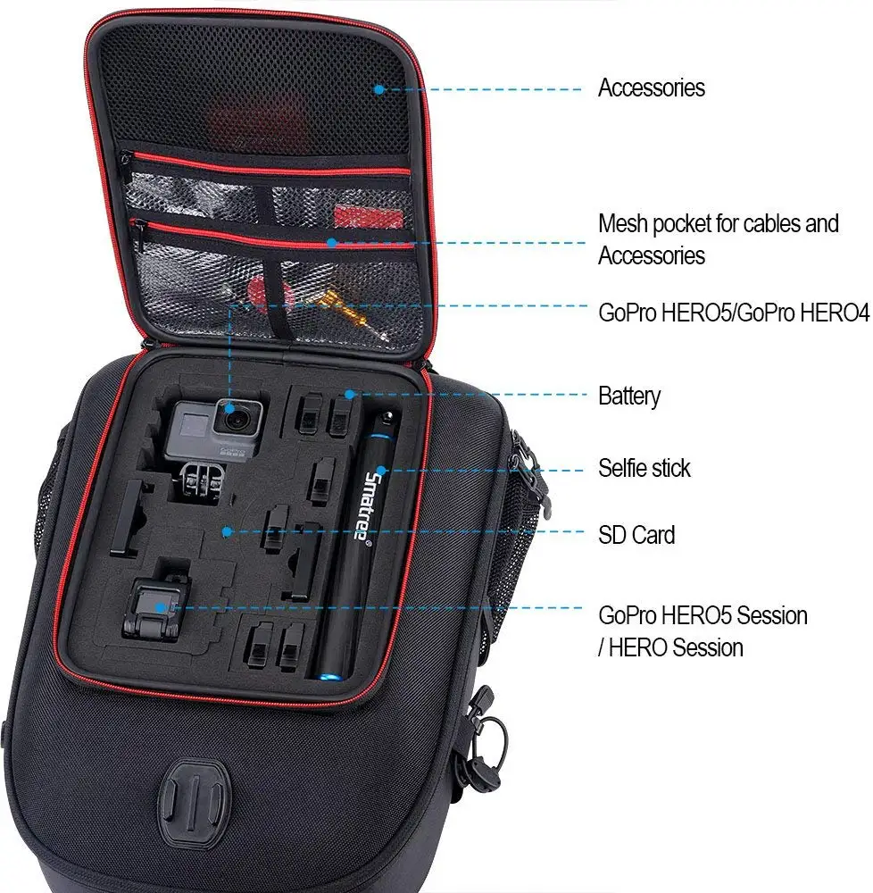 for Gopro camera Smatree только EVA Cut-форма для DJI Mavic pro/Air 2/pro/Mavic 2 Zoom с умный контроллер/Gopro HERO 8/7/6/5/4/3/2/1 Камера для DJI Spark - Цвет: for Gopro camera