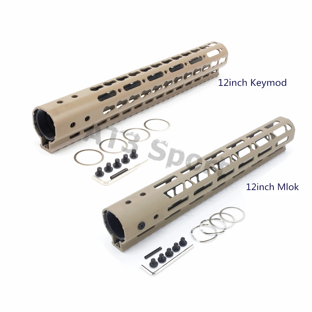 12 дюймовый Keymod / M lok Handguard Rail Picatinny Free Float Mount System для AR 15 .223/5.56_Tan Color|Кронштейны и