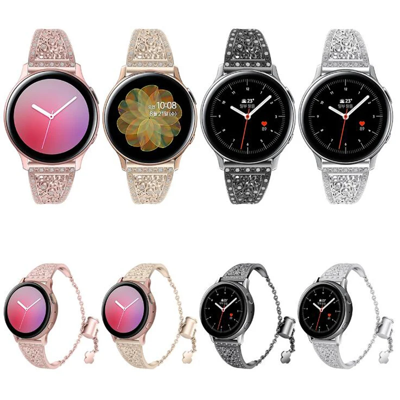 Ремешок из нержавеющей стали для Samsung Galaxy Watch Active 2 роскошный браслет 42