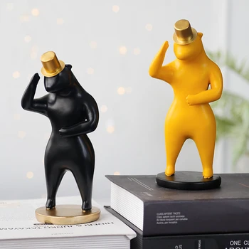 

NORDIC CREATIVE RESIN BEAR FIGURINES HOME DECORATION ACCESSORIES PARTY CRAFTS FOR LIVING ROOM SHELVES WEDDING ORNAMENTS GIFT