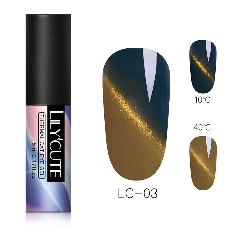 temperature LC-03 LLYCUTE 5 мл Auroras Магнитный Гель-лак для ногтей кошачий глаз гель для нейл-арта долговечный Сияющий лазер впитывающий УФ светодиодный Гель-лак - Цвет: temperature LC-03