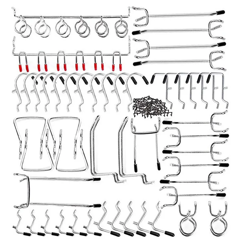 Набор крючков для полки с отверстием, крючков для доски, набор для организации Hange, набор для хранения на рынке, подвесные инструменты-карабины, серебро
