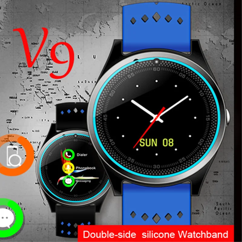 V9 Смарт-часы мужские 2G SIM часы для телефонных звонков IP67 водонепроницаемые умные часы Bluetooth Смарт-часы спортивные часы для мужчин и женщин умные часы