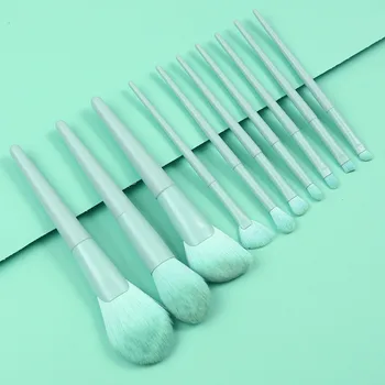 

10pcs Makeup Brushes Set Sky Blue Eyeliner Eyeshadow Foundation Cosmetic Contour Powder Blending Kabuki Make Up Brush Tool