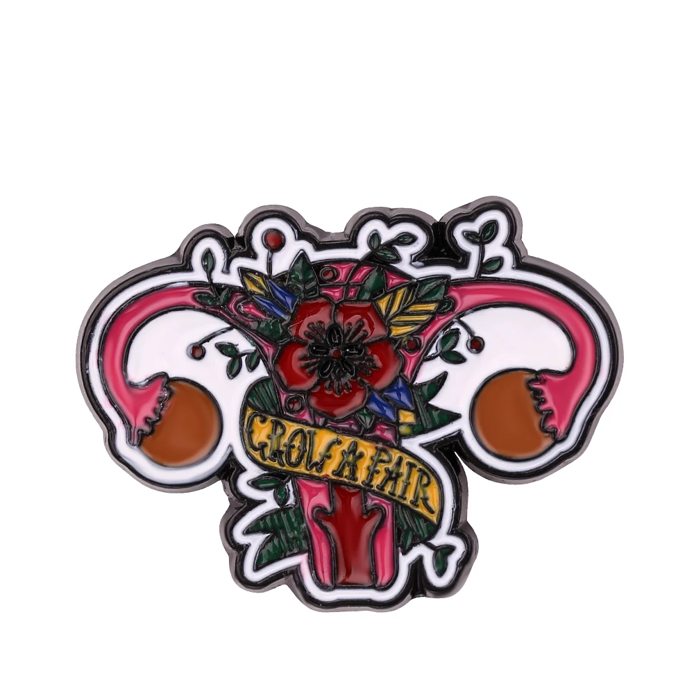 Punk Style Skeleton Love Heart Enamel Pins Self-deprecating Dark Punk Brooches Ocean Wave Whale Human Heart Lapel Pins Badges - Metal color: XZ686