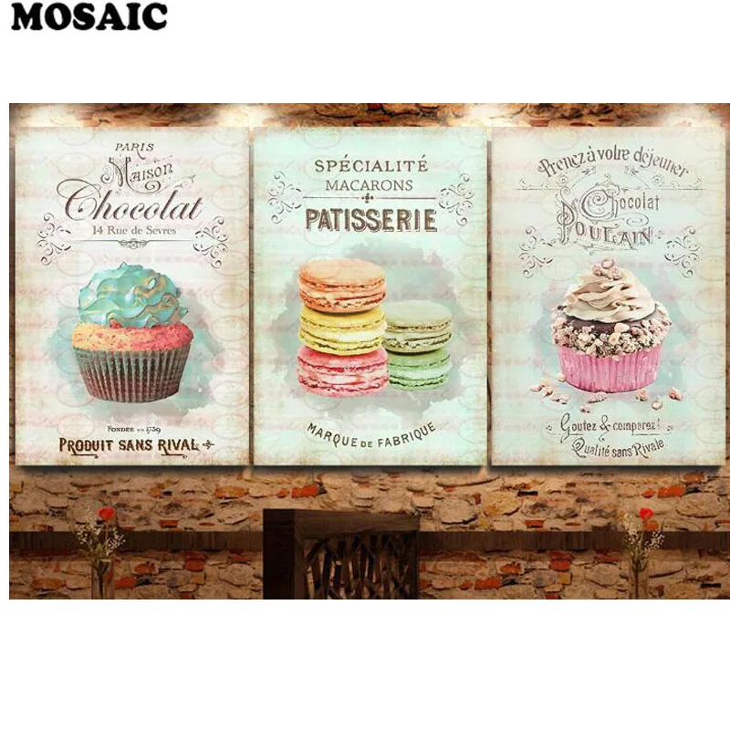 diy square round diamond Painting cross stitch embroidery Nordic Decoration Home Poster Kitchen Restaurant Dessert Bread | Дом и сад