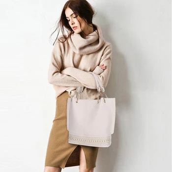 

3pcs/set Rivet Decorative Solid Color PU Leather Shoulder Crossbody Totes Simple Women Handbags Fashion Shell Clutch Bags