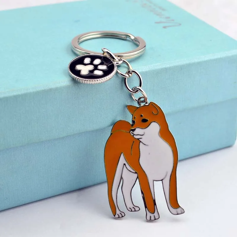 Pet Акита цепочка для ключей в виде милых животных овчарки брелок сумок брелков