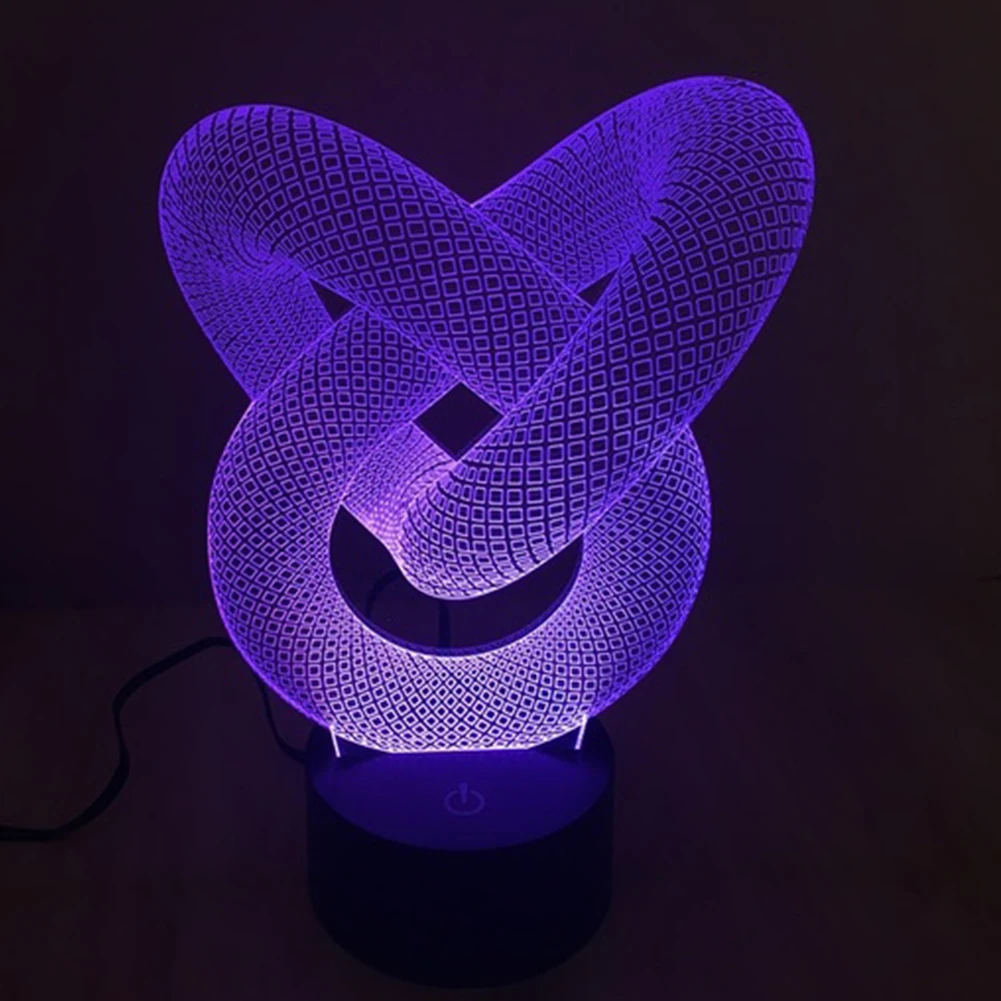 Тип переключателя кнопки 3D стереоскопический ночной светлый цветной светодиод визуальный свет акриловый градиент цвет ночник DV5V 1,5 W