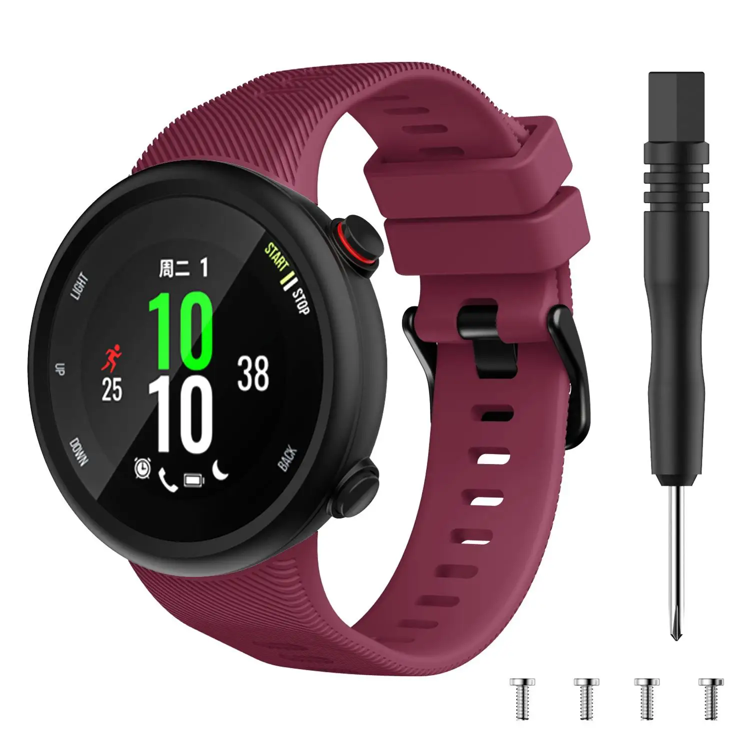 Силиконовый ремешок для часов Garmin Forerunner 45 браслет для Garmin Forerunner 45S сменный ремешок для часов - Цвет ремешка: Red Wine