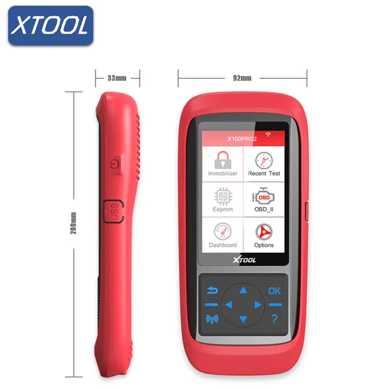 XTOOL X100 Pro OBD2 автоматический ключевой программист/Регулировка пробега с адаптером