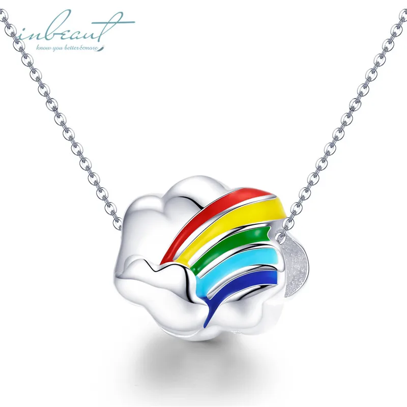 Mode nouveau 925, argent, Стерлинговое Серебро, arc-en-ciel forme perles charme fit, браслет на breloques collier, изготовление bijoux