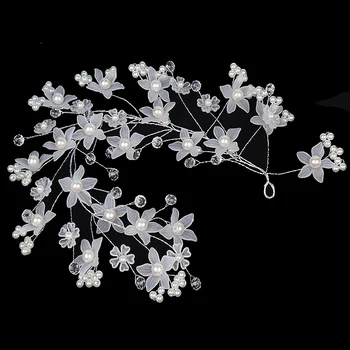 

Women Lady Pearl Wedding Hair Clip Crystal Bridal Diamante Headbands Decor Bridal Pearl Hair Band Headwear Hair Accessories