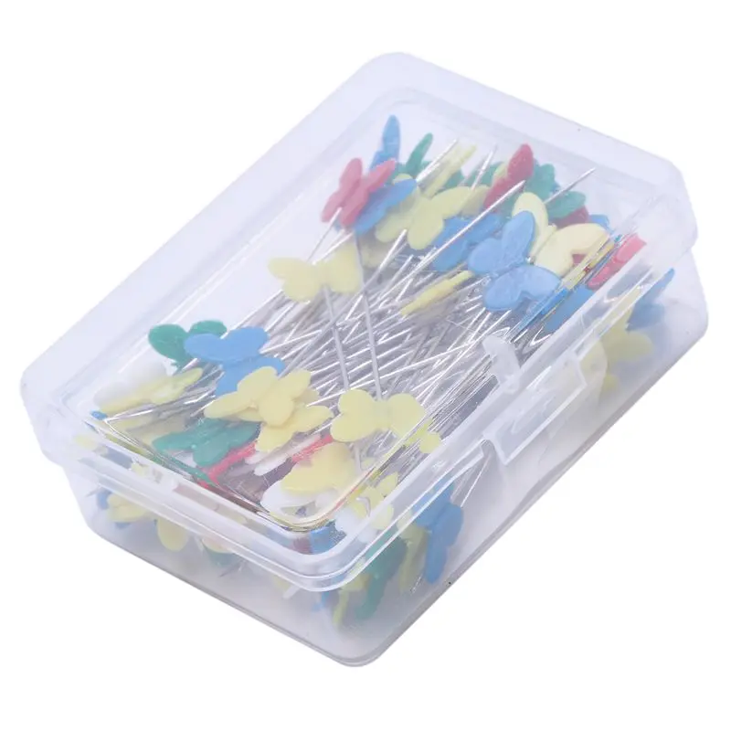 100pcs/set Patchwork Pins Flower Button Head Pins DIY Quilting Tool Sewing Accessories Sewing Patchwork Pins butterfly
