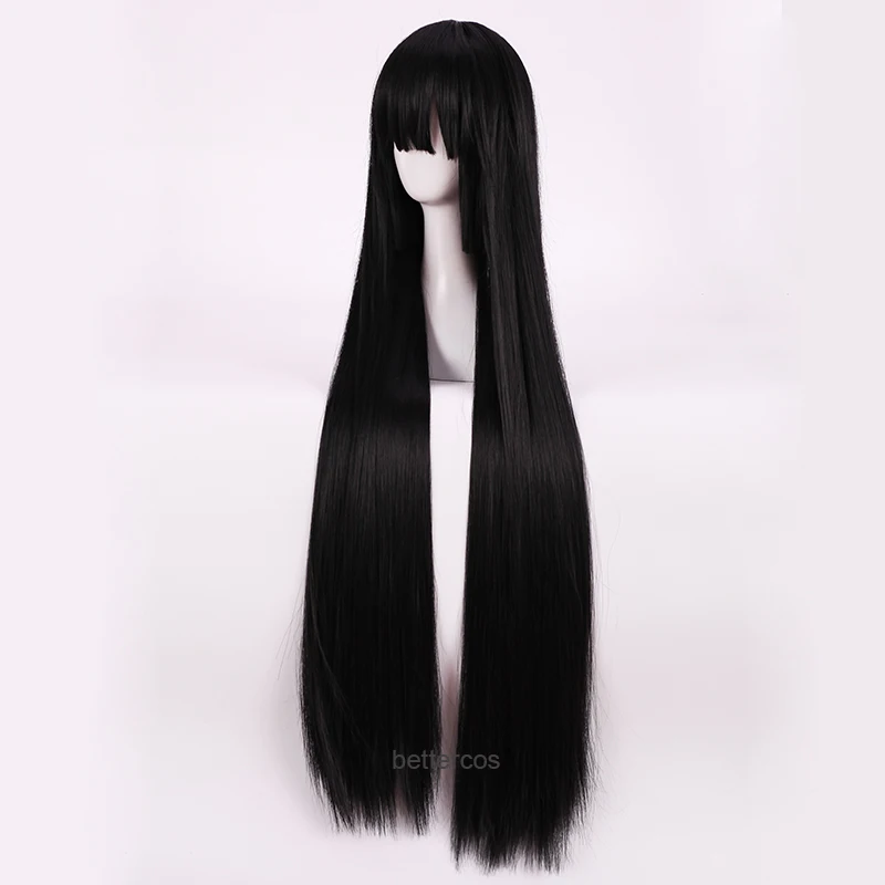 Компульсивное Картежник Kakegurui Yumeko Jabami Косплэй парики 100 см длинные черные