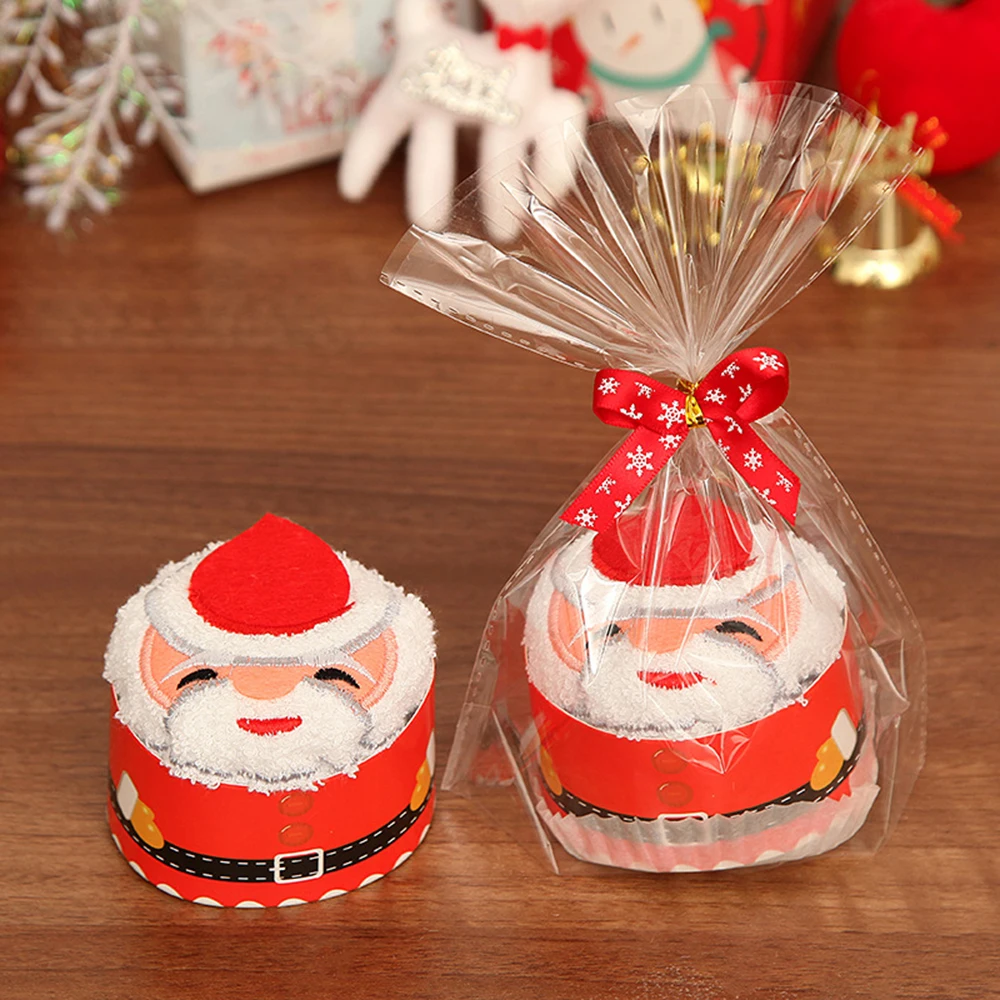 30x30 см Рождественский подарок Хлопковое полотенце для кекса Natal Noel Новогоднее украшение Рождественские украшения для дома кухни ванной комнаты - Цвет: Santa