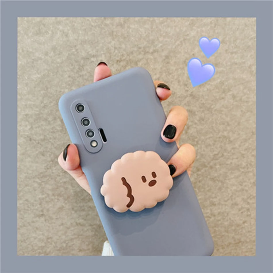 Чехол для Huawei P40 P20 P30 Pro жидкий силиконовый чехол Mate 30 20 10 Lite милый чехол-подставка