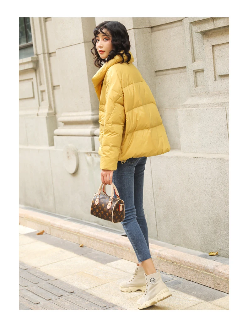 Casual Fashion Down Jacket Female Winter New White Duck Down Overcoat Loose Thick Warm Stand Collar Coat Female ZZZ191