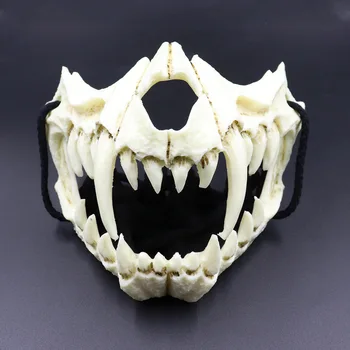

The Japanese Dragon God Mask Half Face Eco-friendly Resin Skull Mask for Party Cosplay Animal Holloween Mask