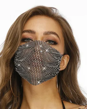 

Fashion Rhinestones Glitter Face Masks Unisex Bling Crystal Mouth Mask Party Popular Jewelry Gift