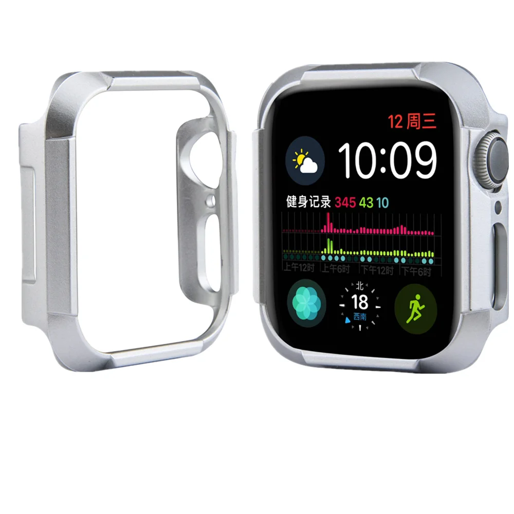 Чехол для часов s для Apple Watch series 5 4 Чехол для часов против падения и царапин 40 мм 44 мм Тонкий ПК Жесткий Корпус для Аксессуары для iwatch - Цвет: SILVER