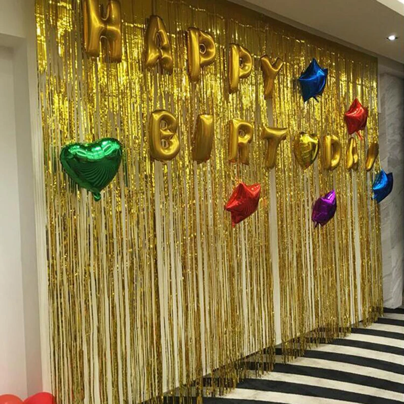 Цветной светлый дождик яркого цвета 2 м занавеска для дня рождения свадьбы